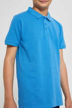 Load image into Gallery viewer, Redtag-Sky-Blue-Basic-Polo-Polo-Shirts-Senior-Boys-9 to 14 Years