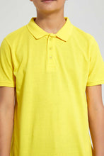 Load image into Gallery viewer, Redtag-Yellow-Basic-Polo-Polo-Shirts-Senior-Boys-9 to 14 Years