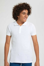 Load image into Gallery viewer, Redtag-White-Basic-Polo-Plain-Senior-Boys-9 to 14 Years