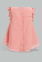 Load image into Gallery viewer, Redtag-Light-Coral-Front-Embroidery-Sleeveless-Blouse-Blouses-Infant-Girls-3 to 24 Months