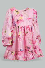 تنزيل الصورة على معرض الصور، Redtag-Pink-Tiered-Full-Sleeveless-Printed-Dress-Dresses-Infant-Girls-3 to 24 Months