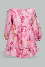 تنزيل الصورة على معرض الصور، Redtag-Pink-Tiered-Full-Sleeveless-Printed-Dress-Dresses-Infant-Girls-3 to 24 Months