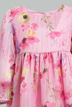 تنزيل الصورة على معرض الصور، Redtag-Pink-Tiered-Full-Sleeveless-Printed-Dress-Dresses-Infant-Girls-3 to 24 Months