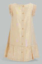 تنزيل الصورة على معرض الصور، Redtag-Coral-Front-Embroidery-Ruffle-Sleeves-Dress-Dresses-Infant-Girls-3 to 24 Months