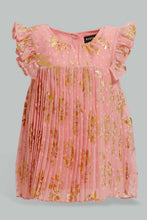Load image into Gallery viewer, Redtag-Blue-Lace-Yoke-Front-Bow-With-White-Mesh-Dress-Dresses-Infant-Girls-3 to 24 Months