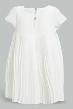 Load image into Gallery viewer, Redtag-Ivory-Front-Embroidery-Pleated-Dress-Dresses-Infant-Girls-3 to 24 Months