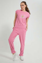 Load image into Gallery viewer, Redtag-Pink-Oversized-T-Shirt-Graphic-Prints-Women's-