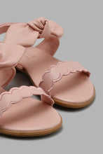Load image into Gallery viewer, Redtag-Pale-Pink-Bow-Sandal-Sandals-Girls-3 to 5 Years