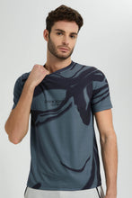 تنزيل الصورة على معرض الصور، Redtag-Grey-Sublimation-Print-T-Shirt-All-Over-Prints-Men's-