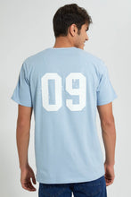 Load image into Gallery viewer, Redtag-Blue-Shoulder-Panel-T-Shirt-Colour:Blue,-Filter:Men's-Clothing,-Men-T-Shirts,-New-In,-New-In-Men,-Non-Sale,-S22B,-Section:Men-Men's-