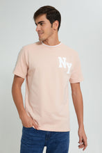 Load image into Gallery viewer, Redtag-Pink-Shoulder-Panel-T-Shirt-Colour:Pink,-Filter:Men's-Clothing,-Men-T-Shirts,-New-In,-New-In-Men,-Non-Sale,-S22B,-Section:Men-Men's-