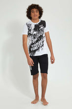 تنزيل الصورة على معرض الصور، Redtag-White-Black-Panther-Night-Suit-Pyjama-Sets-Senior-Boys-9 to 14 Years