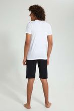 تنزيل الصورة على معرض الصور، Redtag-White-Black-Panther-Night-Suit-Pyjama-Sets-Senior-Boys-9 to 14 Years