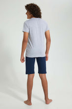 تنزيل الصورة على معرض الصور، Redtag-Grey-Captain-America-Night-Suit-Pyjama-Sets-Senior-Boys-9 to 14 Years