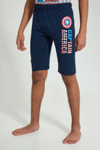 تنزيل الصورة على معرض الصور، Redtag-Grey-Captain-America-Night-Suit-Pyjama-Sets-Senior-Boys-9 to 14 Years