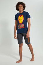 تنزيل الصورة على معرض الصور، Redtag-Navy-Iron-Man-Night-Suit-Pyjama-Sets-Senior-Boys-9 to 14 Years