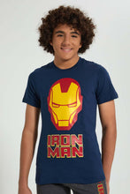 تنزيل الصورة على معرض الصور، Redtag-Navy-Iron-Man-Night-Suit-Pyjama-Sets-Senior-Boys-9 to 14 Years