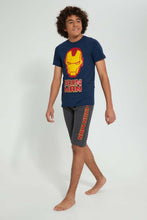 تنزيل الصورة على معرض الصور، Redtag-Navy-Iron-Man-Night-Suit-Pyjama-Sets-Senior-Boys-9 to 14 Years