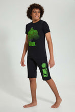 تنزيل الصورة على معرض الصور، Redtag-Black-Hulk-Night-Suit-Pyjama-Sets-Senior-Boys-9 to 14 Years