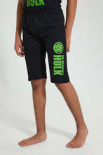 تنزيل الصورة على معرض الصور، Redtag-Black-Hulk-Night-Suit-Pyjama-Sets-Senior-Boys-9 to 14 Years