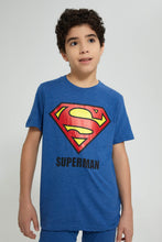 تنزيل الصورة على معرض الصور، Redtag-Blue-Superman-Night-Suit-Pyjama-Sets-Senior-Boys-9 to 14 Years