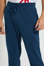 تنزيل الصورة على معرض الصور، Redtag-Navy-Pique-Jog-Pant-Joggers-Men's-