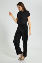 Load image into Gallery viewer, Redtag-Black-Plisse-Trouser-Trousers-Women's-