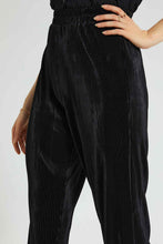 Load image into Gallery viewer, Redtag-Black-Plisse-Trouser-Trousers-Women's-