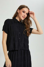 Load image into Gallery viewer, Redtag-Black-Textured-Top-Tops-Women's-