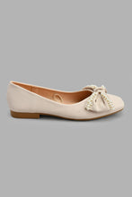 Load image into Gallery viewer, Redtag-Natural-Pearl-Trim-Ballerina-Ballerinas-Women's-