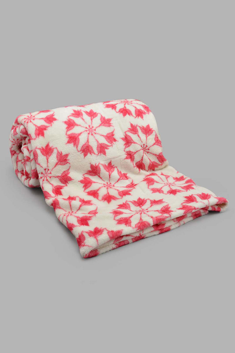 Redtag-Pink-Floral-Printed-Blanket-(Single-Size)-Category:Blankets,-Colour:Pink,-Filter:Home-Bedroom,-HMW-BED-Blankets,-New-In,-New-In-HMW-BED,-Non-Sale,-S22C,-Section:Homewares-Home-Bedroom-