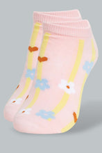 Load image into Gallery viewer, Redtag-White/Purple-Ankle-Socks-2Pcs-Pack-Ankle-Length-Senior-Girls-9 to 14 Years