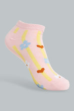 Load image into Gallery viewer, Redtag-White/Purple-Ankle-Socks-2Pcs-Pack-Ankle-Length-Senior-Girls-9 to 14 Years