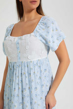 تنزيل الصورة على معرض الصور، Redtag-Pale-Blue-Floral-Printed-Nightgown-Nightgowns-Women's-