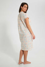 تنزيل الصورة على معرض الصور، Redtag-Ivory-Floral-Printed-Nightgown-Nightgowns-Women's-