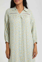 تنزيل الصورة على معرض الصور، Redtag-Off-White-Floral-Printed-Nightgown-Nightgowns-Women's-