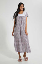 تنزيل الصورة على معرض الصور، Redtag-Pale-Pink-Printed-Nightgown-Nightgowns-Women's-