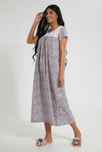تنزيل الصورة على معرض الصور، Redtag-Pale-Pink-Printed-Nightgown-Nightgowns-Women's-