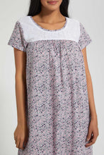تنزيل الصورة على معرض الصور، Redtag-Pale-Pink-Printed-Nightgown-Nightgowns-Women's-