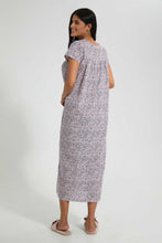 تنزيل الصورة على معرض الصور، Redtag-Pale-Pink-Printed-Nightgown-Nightgowns-Women's-