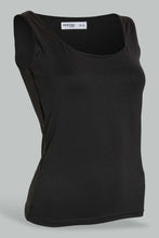 تنزيل الصورة على معرض الصور، Redtag-Black-Double-Layered-Sleeveless-T-Shirt-Active-Tees-Women's-