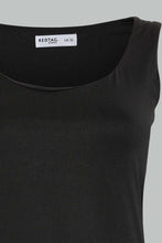 تنزيل الصورة على معرض الصور، Redtag-Black-Double-Layered-Sleeveless-T-Shirt-Active-Tees-Women's-