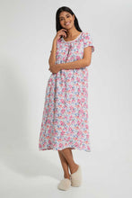 تنزيل الصورة على معرض الصور، Redtag-Ivory-Floral-Printed-Nightgown-Nightgowns-Women's-