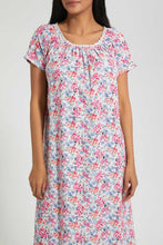 تنزيل الصورة على معرض الصور، Redtag-Ivory-Floral-Printed-Nightgown-Nightgowns-Women's-