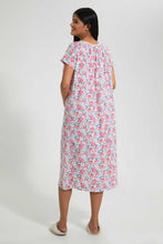تنزيل الصورة على معرض الصور، Redtag-Ivory-Floral-Printed-Nightgown-Nightgowns-Women's-