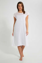 تنزيل الصورة على معرض الصور، Redtag-Blush/White-Yarndyed-Stripe-Nightgown-Nightgowns-Women's-