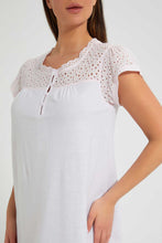 تنزيل الصورة على معرض الصور، Redtag-Blush/White-Yarndyed-Stripe-Nightgown-Nightgowns-Women's-