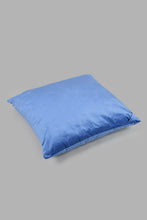 تنزيل الصورة على معرض الصور، Redtag-Blue-Pinsonic-Velvet-Floor-Cushion-Floor-Cushions-Home-Bedroom-