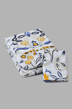 Load image into Gallery viewer, Redtag-Blue-Floral-Print-Reversible-2-Piece-Duvet-Cover-Set-(Single-Size)-Duvet-Covers-Home-Bedroom-