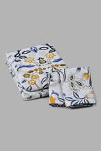 Load image into Gallery viewer, Redtag-Blue-Floral-Print-Reversible-3-Piece-Duvet-Cover-Set-(Double-Size)-Duvet-Covers-Home-Bedroom-